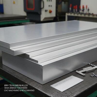 6061 T6 Precision Pre-Stretched Aluminum Alloy Plate with 3mm-200mm Thickness for CNC Machining and Mold Making